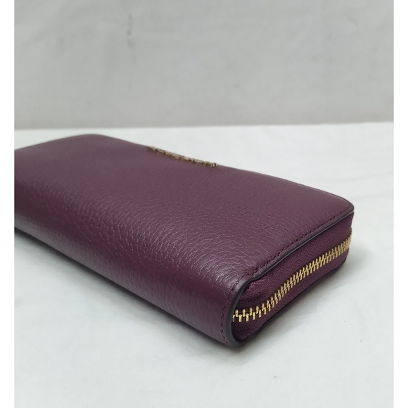 Michael Kors Purple Leather Zip Around Credit Card Wallet - Picture 7 of 16